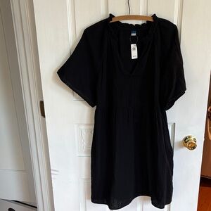 Old Navy Black Ruffled Neckline dress